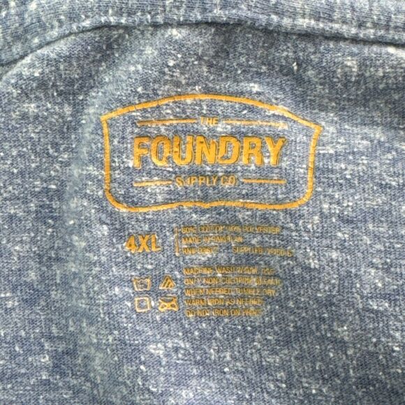 Foundry Mens 4X-Large T-Shirt Blue 4XL Casual Short Sleeve Crew Neck Tee Top - Picture 4 of 4
